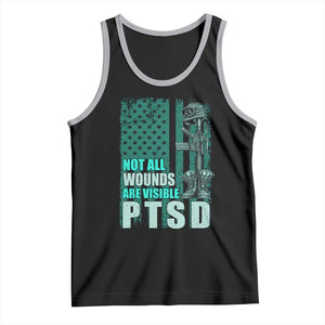PTSD Awareness Not All Wounds Are Visible Tank Top PTSD Veteran Military Soldier TS11 Black Athletic Heather Print Your Wear