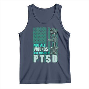 PTSD Awareness Not All Wounds Are Visible Tank Top PTSD Veteran Military Soldier TS11 Navy Print Your Wear