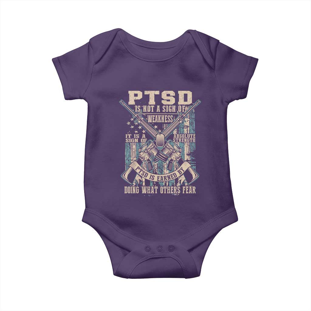 PTSD Veteran Baby Onesie PTSD Is Not A Sign Of Weakness It Is A Sign Of Absolute Strength TS11 Purple Print Your Wear