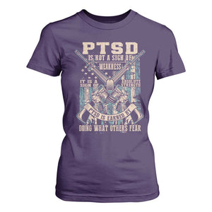 PTSD Veteran T Shirt For Women PTSD Is Not A Sign Of Weakness It Is A Sign Of Absolute Strength TS11 Purple Print Your Wear