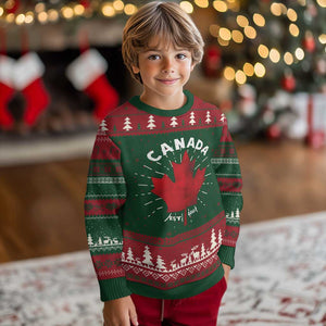 Funny Proud Canadian Canada EST 1867 Knit Sweatshirt Vintage Maple Leaf TS11 Christmas Print Your Wear