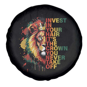Rasta Lion Spare Tire Cover Invest In Your Hair It's The Crown You Never Take Off Jamaican Pride TS11 Print Your Wear