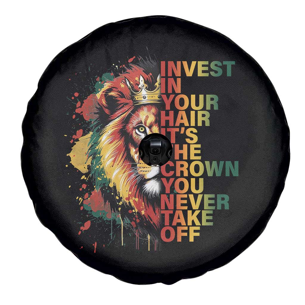 Rasta Lion Spare Tire Cover Invest In Your Hair It's The Crown You Never Take Off Jamaican Pride TS11 Print Your Wear