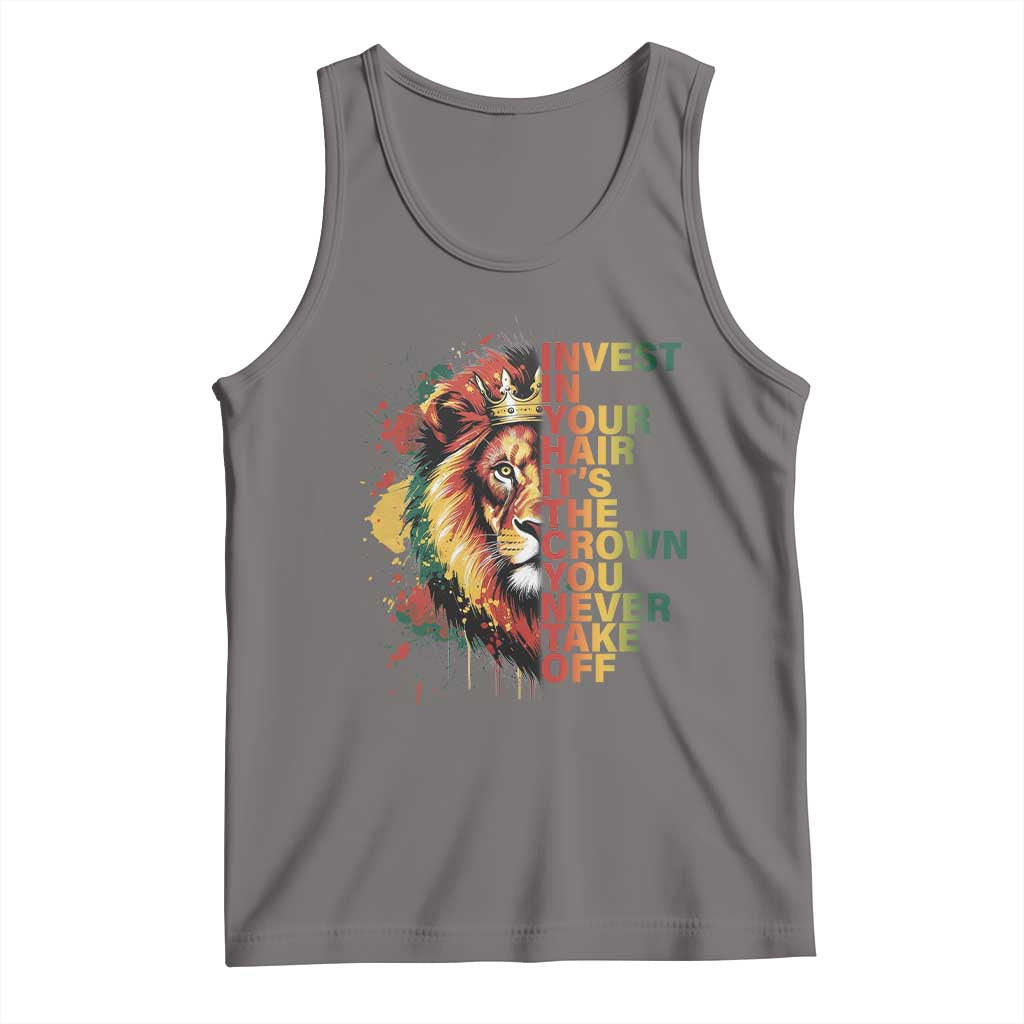 Rasta Lion Tank Top Invest In Your Hair It's The Crown You Never Take Off Jamaican Pride TS11 Deep Heather Print Your Wear