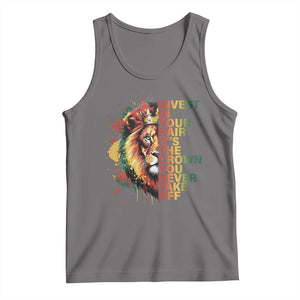 Rasta Lion Tank Top Invest In Your Hair It's The Crown You Never Take Off Jamaican Pride TS11 Deep Heather Print Your Wear