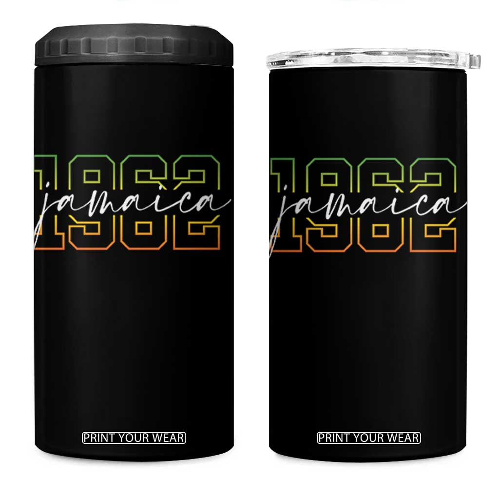 Proud Jamaican 4 in 1 Can Cooler Tumbler Jamaica 1962 Rasta Flag TS11 One Size: 16 oz Black Print Your Wear