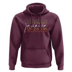 Proud Jamaican Hoodie Jamaica 1962 Rasta Flag TS11 Maroon Print Your Wear