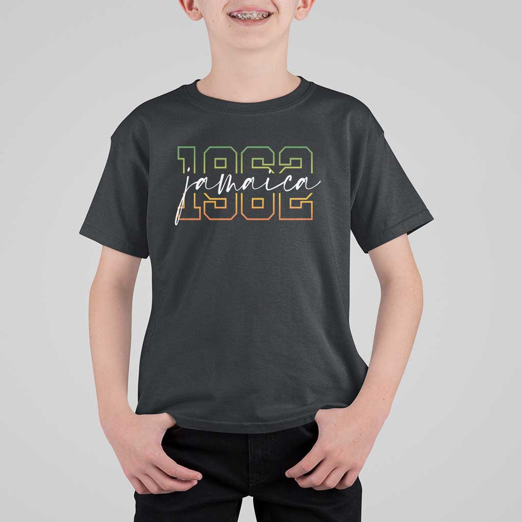 Proud Jamaican T Shirt For Kid Jamaica 1962 Rasta Flag TS11 Black Print Your Wear