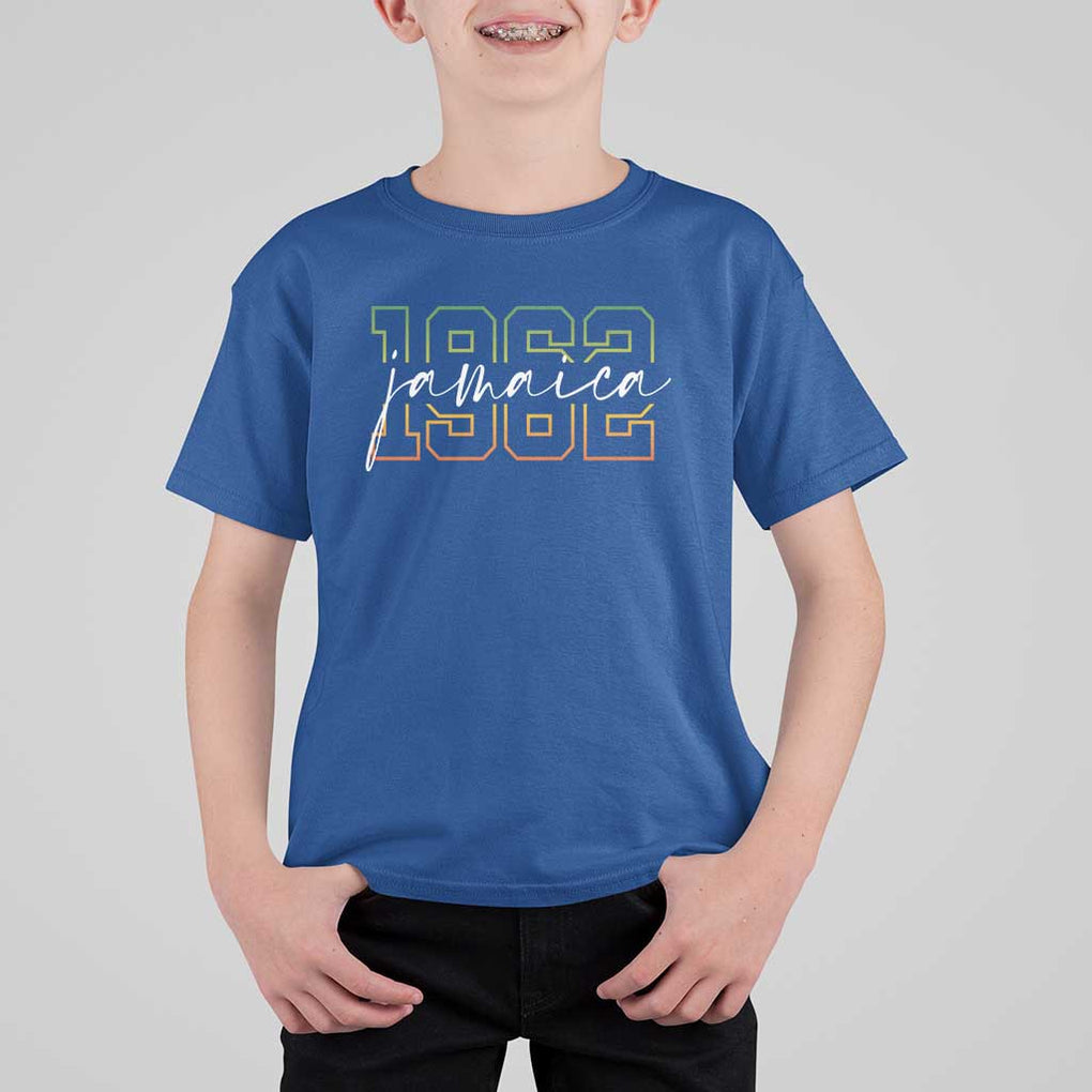 Proud Jamaican T Shirt For Kid Jamaica 1962 Rasta Flag TS11 Royal Blue Print Your Wear