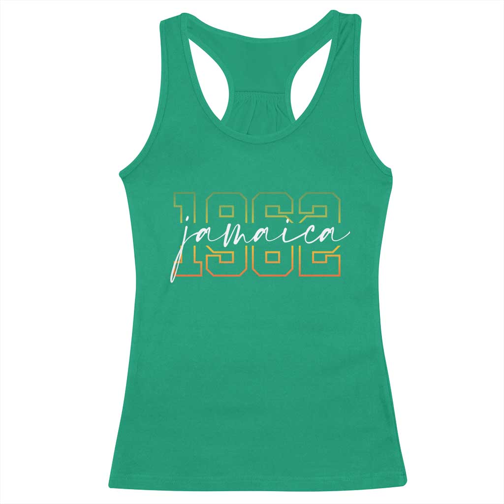 Proud Jamaican Racerback Tank Top Jamaica 1962 Rasta Flag TS11 Irish Green Print Your Wear