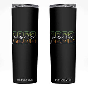 Proud Jamaican Skinny Tumbler Jamaica 1962 Rasta Flag TS11 Black Print Your Wear