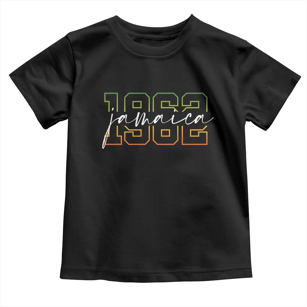 Proud Jamaican Toddler T Shirt Jamaica 1962 Rasta Flag TS11 Black Print Your Wear