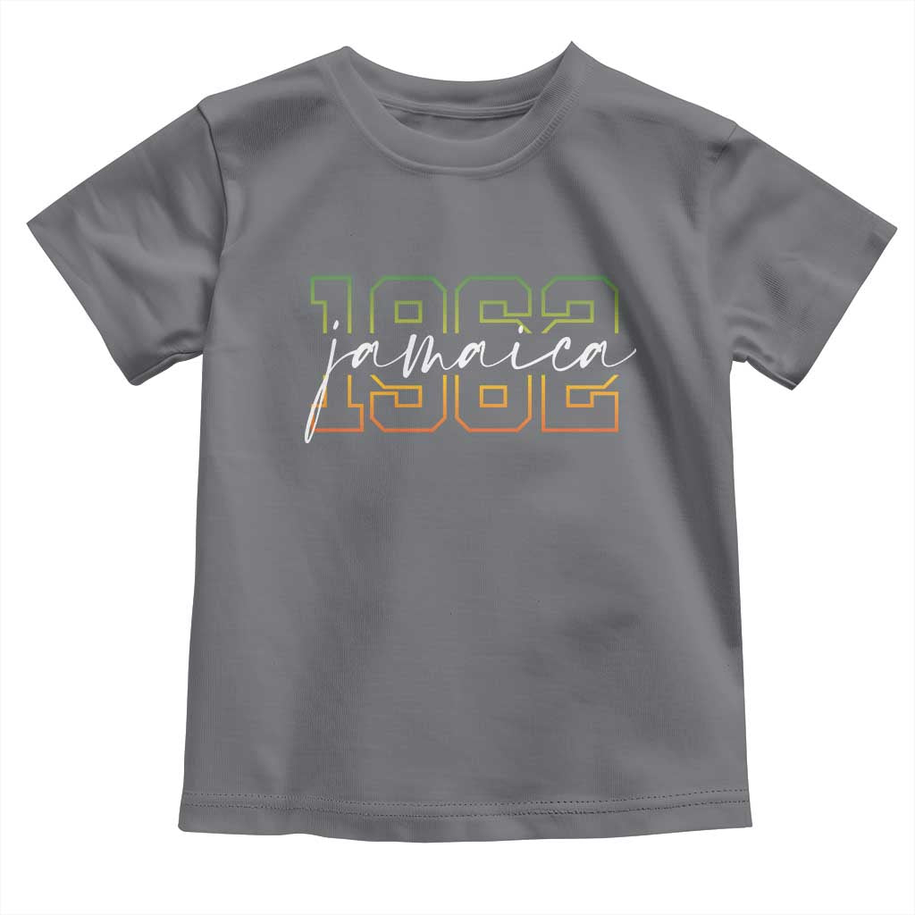 Proud Jamaican Toddler T Shirt Jamaica 1962 Rasta Flag TS11 Charcoal Print Your Wear
