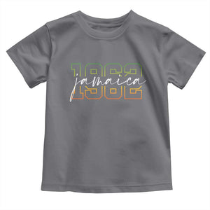 Proud Jamaican Toddler T Shirt Jamaica 1962 Rasta Flag TS11 Charcoal Print Your Wear