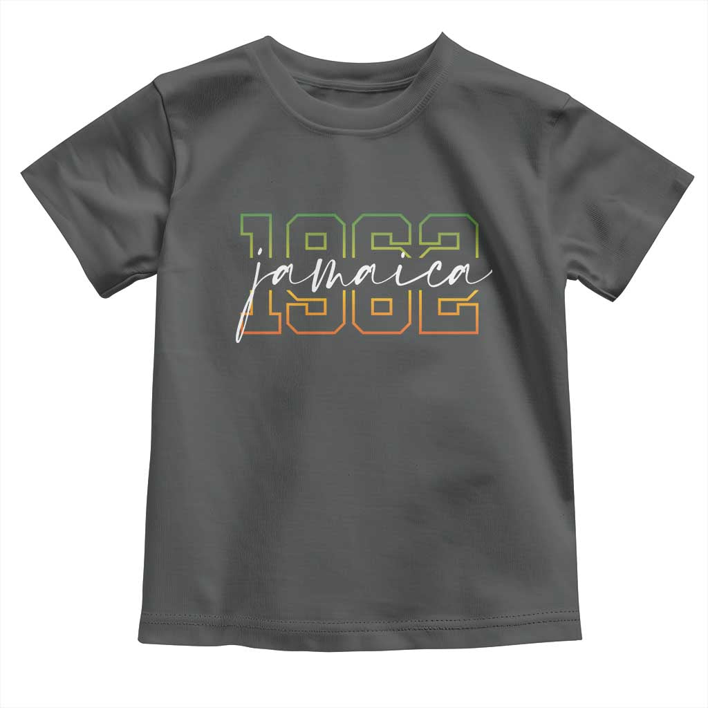 Proud Jamaican Toddler T Shirt Jamaica 1962 Rasta Flag TS11 Dark Heather Print Your Wear