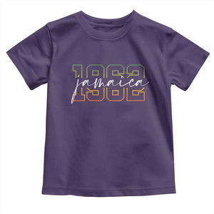 Proud Jamaican Toddler T Shirt Jamaica 1962 Rasta Flag TS11 Purple Print Your Wear