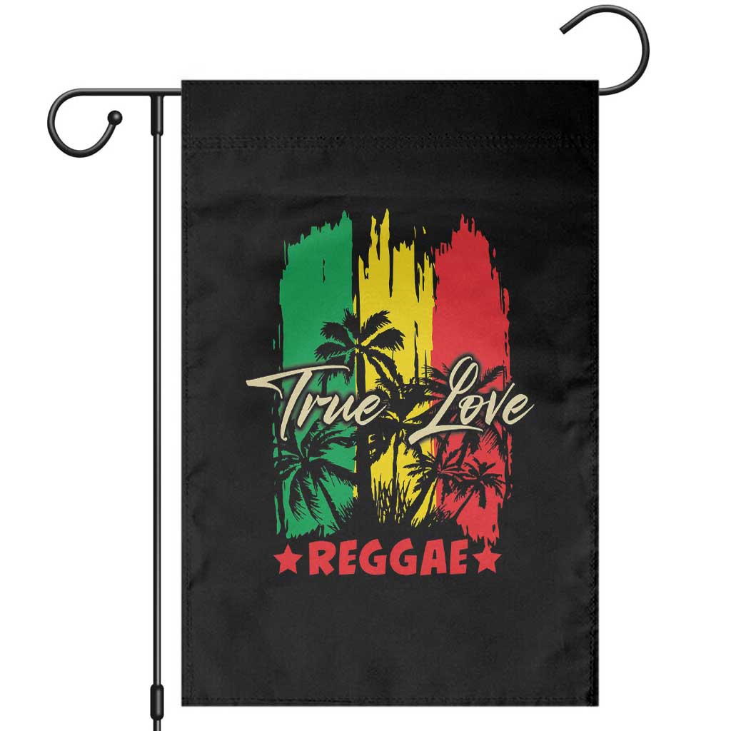 True Love Reggae Garden Flag Jamaican Rasta Music Palm Tree TS11 Black Print Your Wear