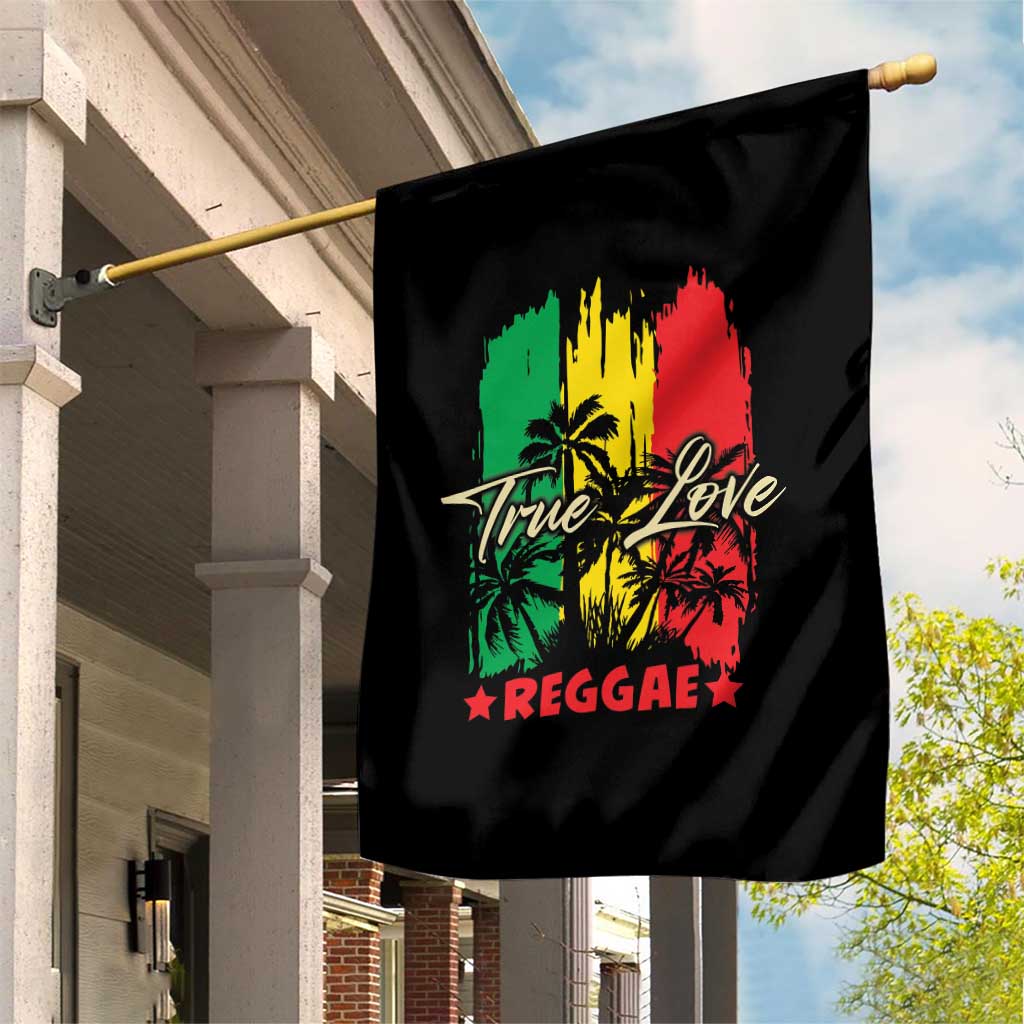 True Love Reggae Garden Flag Jamaican Rasta Music Palm Tree TS11 Print Your Wear