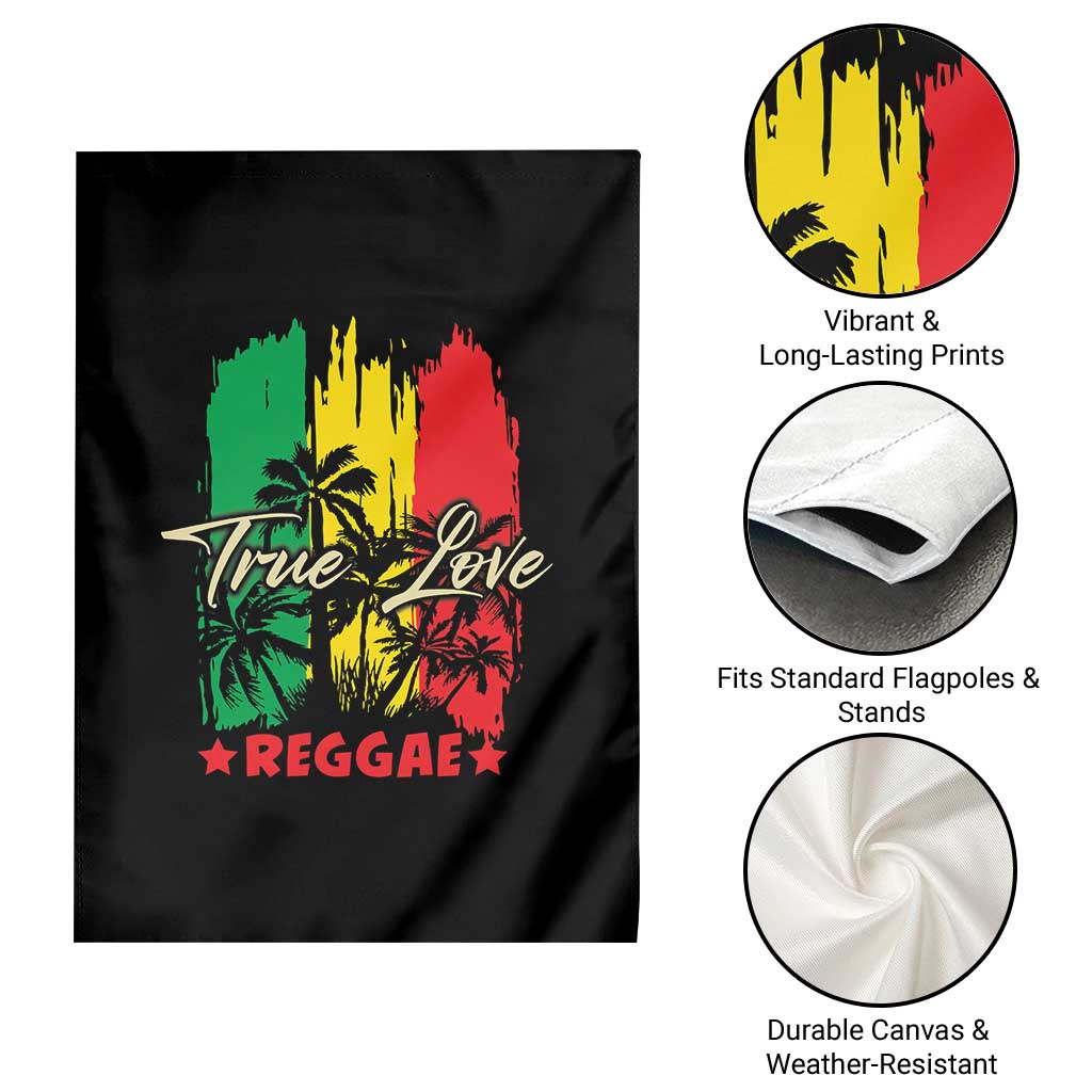 True Love Reggae Garden Flag Jamaican Rasta Music Palm Tree TS11 Print Your Wear