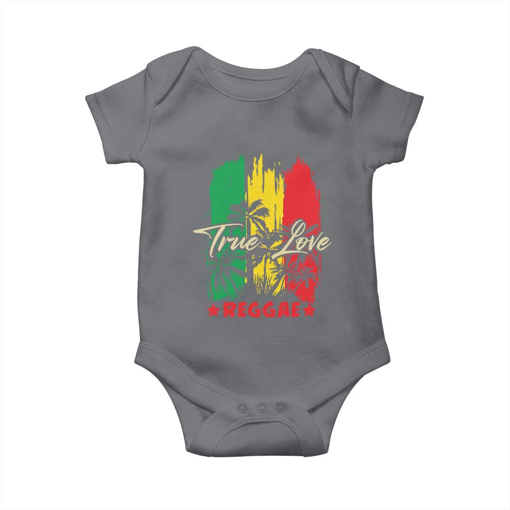 True Love Reggae Baby Onesie Jamaican Rasta Music Palm Tree TS11 Charcoal Print Your Wear