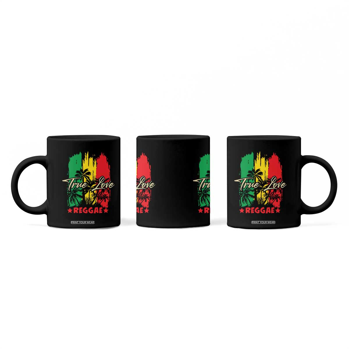 True Love Reggae Coffee Mug Jamaican Rasta Music Palm Tree TS11 Print Your Wear