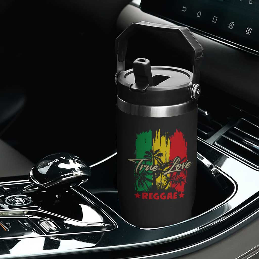 True Love Reggae Flip Straw Tumbler Jamaican Rasta Music Palm Tree TS11 Print Your Wear