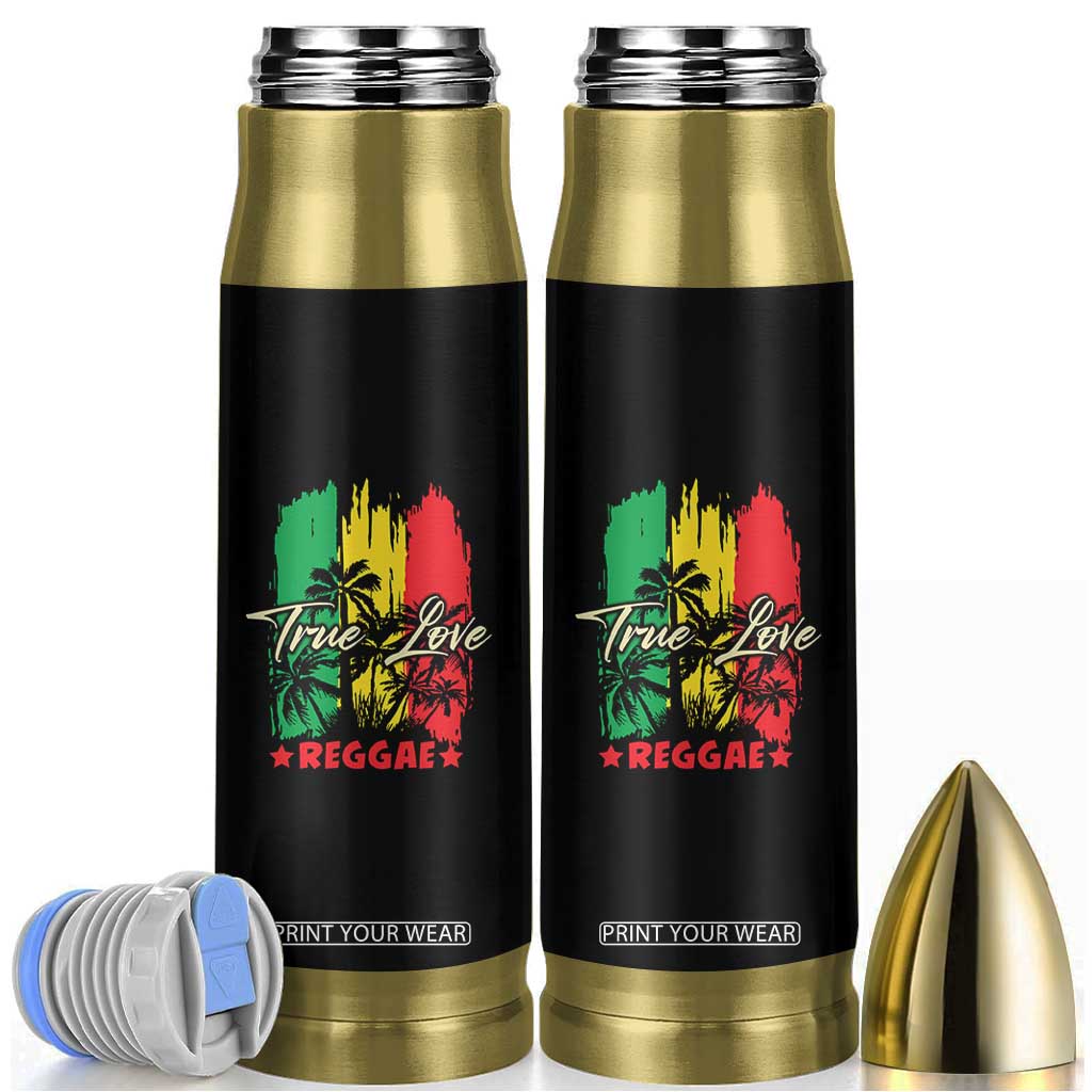 True Love Reggae Bullet Tumbler Jamaican Rasta Music Palm Tree TS11 Black Print Your Wear