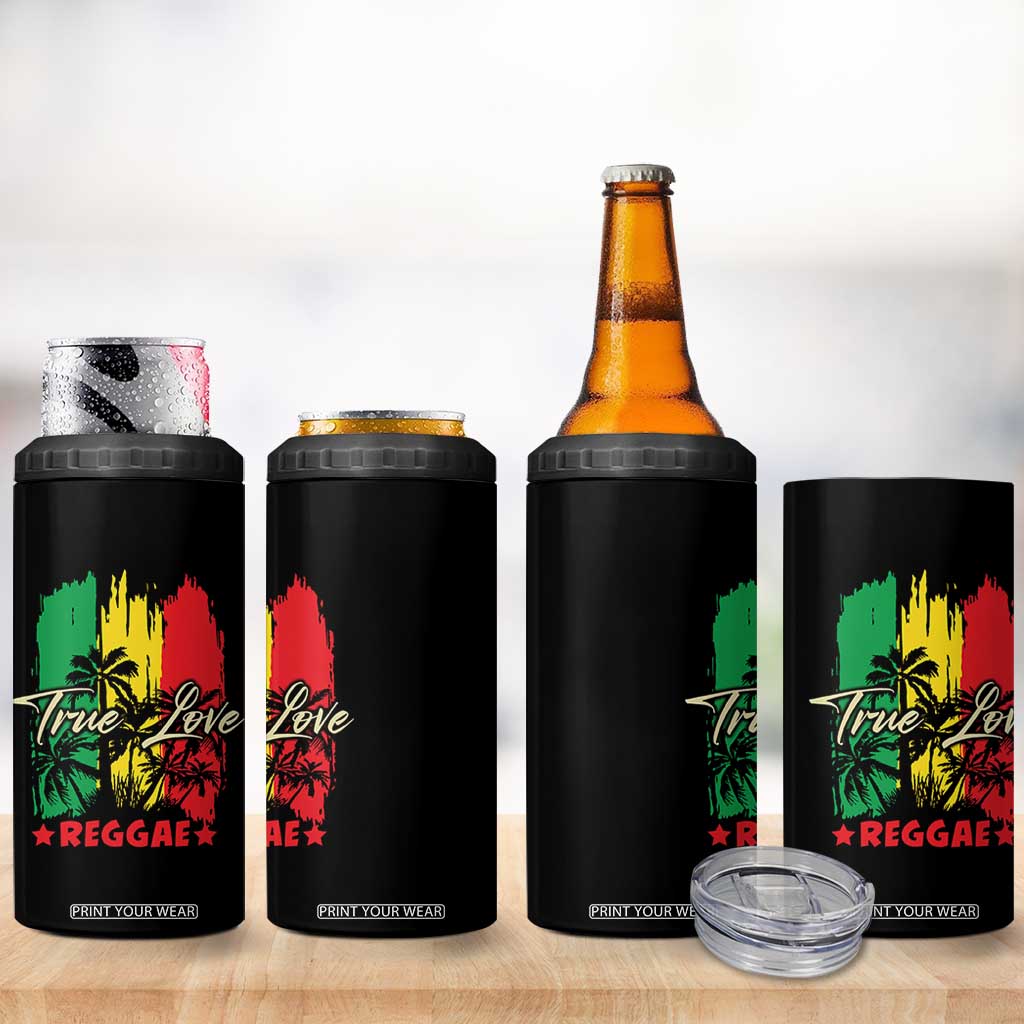 True Love Reggae 4 in 1 Can Cooler Tumbler Jamaican Rasta Music Palm Tree TS11 Print Your Wear
