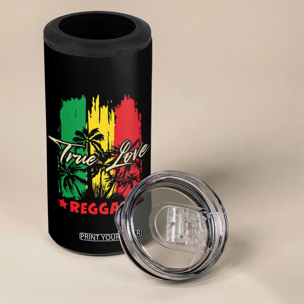 True Love Reggae 4 in 1 Can Cooler Tumbler Jamaican Rasta Music Palm Tree TS11 Print Your Wear