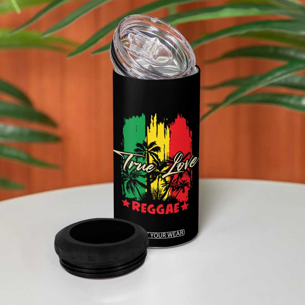 True Love Reggae 4 in 1 Can Cooler Tumbler Jamaican Rasta Music Palm Tree TS11 Print Your Wear