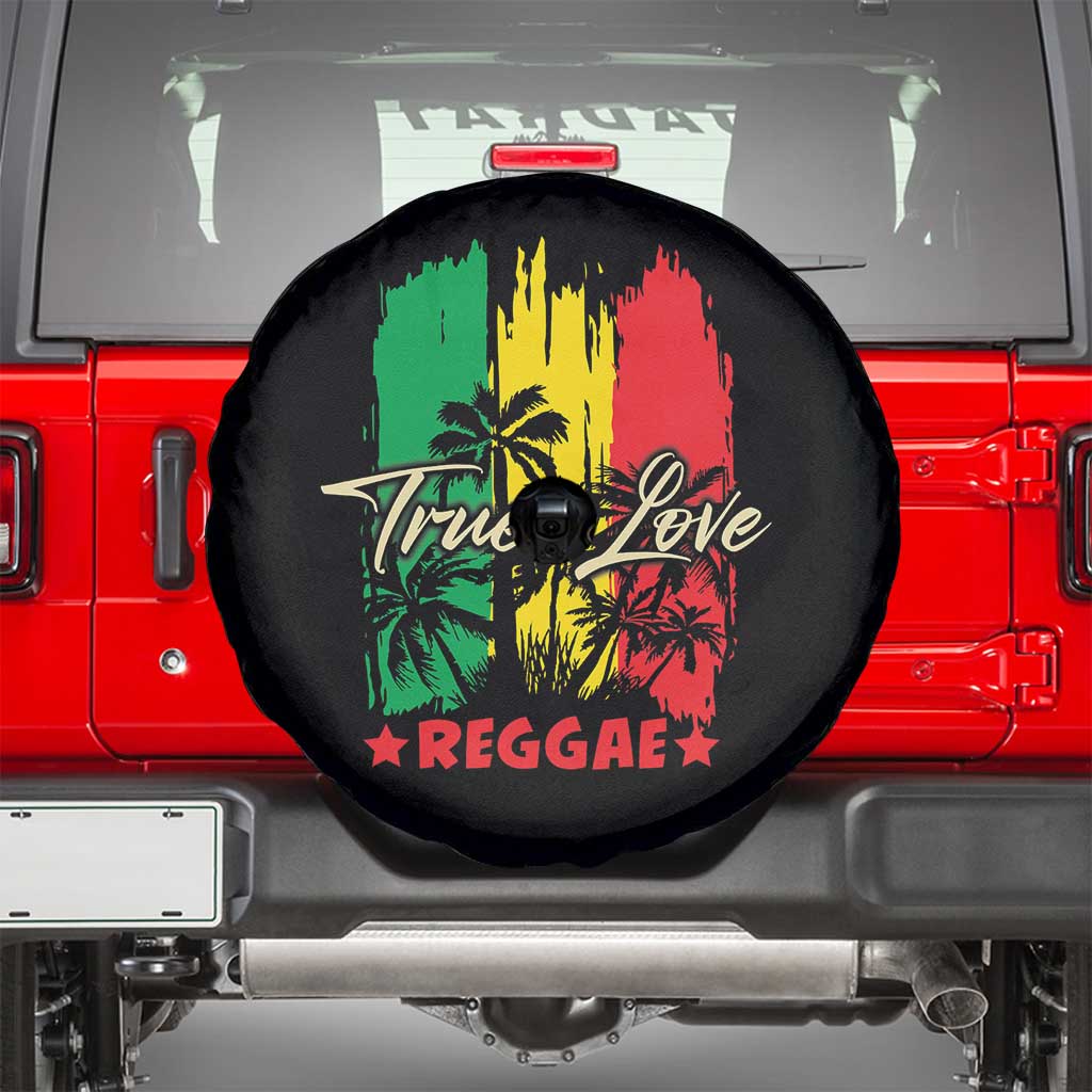 True Love Reggae Spare Tire Cover Jamaican Rasta Music Palm Tree TS11 Black Print Your Wear