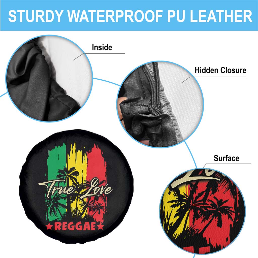 True Love Reggae Spare Tire Cover Jamaican Rasta Music Palm Tree TS11 Print Your Wear