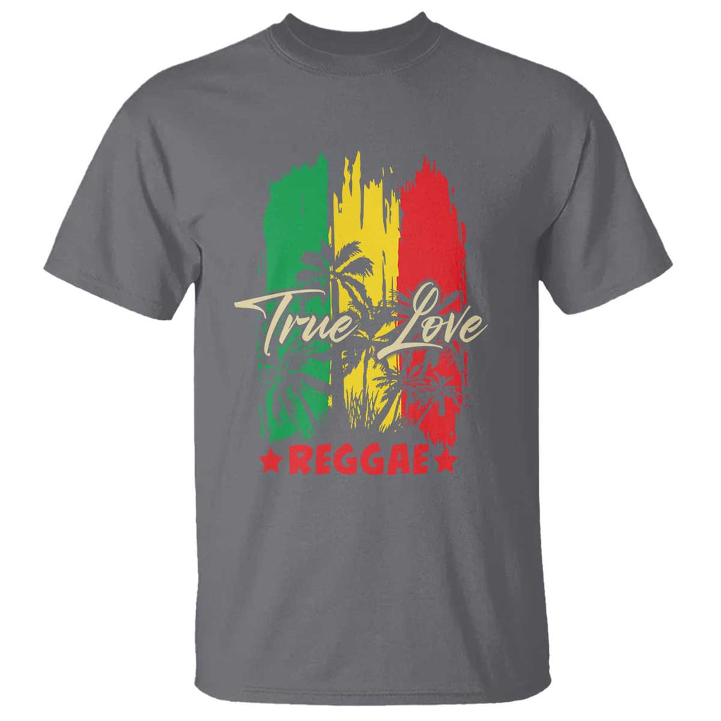 True Love Reggae T Shirt Jamaican Rasta Music Palm Tree TS11 Charcoal Print Your Wear