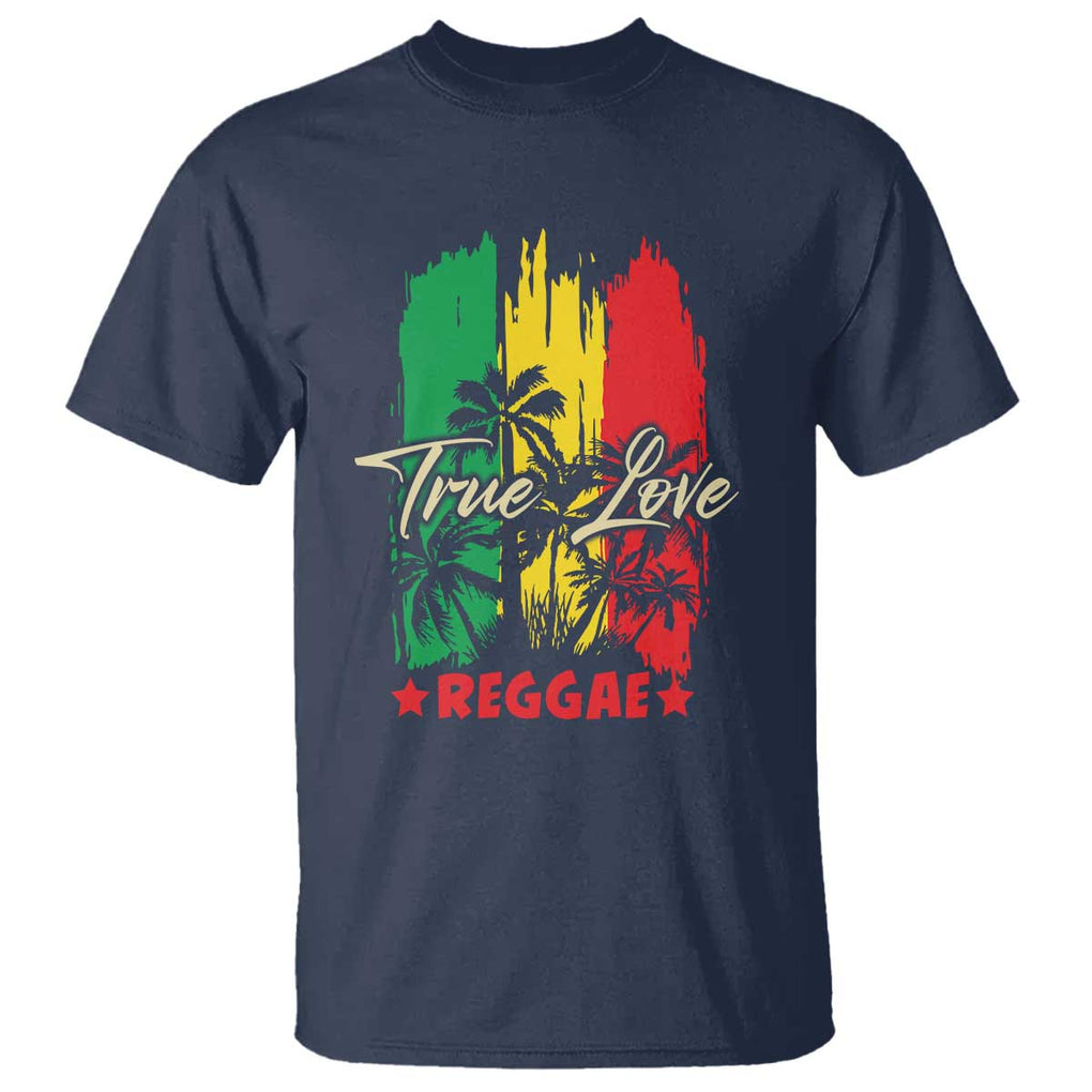 True Love Reggae T Shirt Jamaican Rasta Music Palm Tree TS11 Navy Print Your Wear
