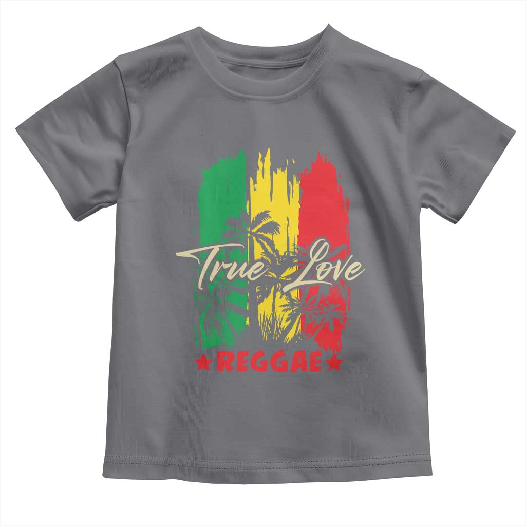 True Love Reggae Toddler T Shirt Jamaican Rasta Music Palm Tree TS11 Charcoal Print Your Wear