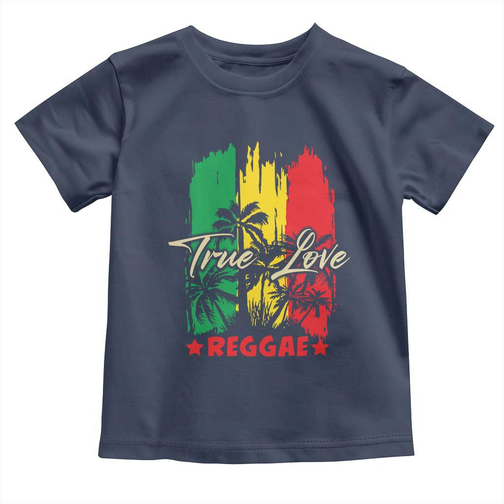 True Love Reggae Toddler T Shirt Jamaican Rasta Music Palm Tree TS11 Navy Print Your Wear