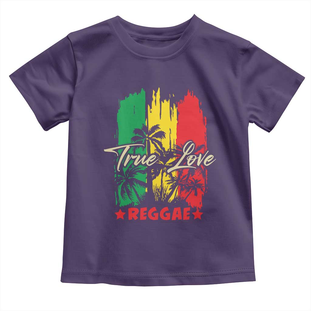 True Love Reggae Toddler T Shirt Jamaican Rasta Music Palm Tree TS11 Purple Print Your Wear