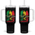 True Love Reggae Tumbler With Handle Jamaican Rasta Music Palm Tree TS11 One Size: 40 oz Black Print Your Wear