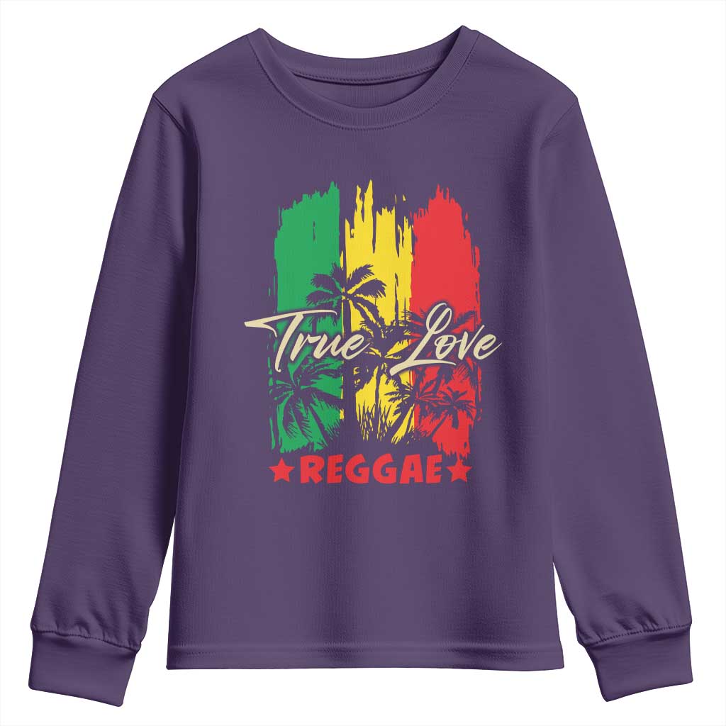 True Love Reggae Youth Sweatshirt Jamaican Rasta Music Palm Tree TS11 Purple Print Your Wear