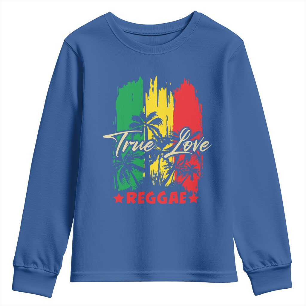 True Love Reggae Youth Sweatshirt Jamaican Rasta Music Palm Tree TS11 Royal Blue Print Your Wear