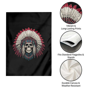 Native American Indian Chief Skull Headdress Garden Flag TS11 Print Your Wear