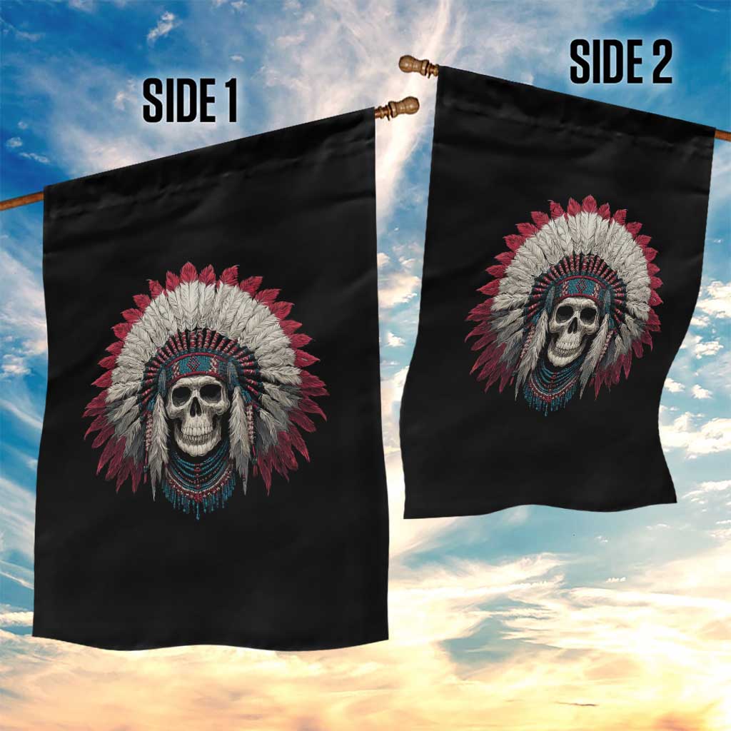 Native American Indian Chief Skull Headdress Garden Flag TS11 Print Your Wear