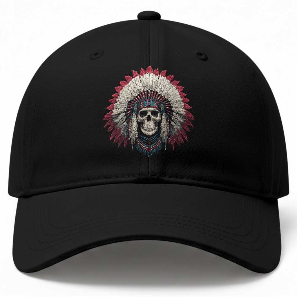 Native American Indian Chief Skull Headdress Baseball Cap TS11 Print Your Wear
