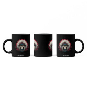 Native American Indian Chief Skull Headdress Coffee Mug TS11 Print Your Wear