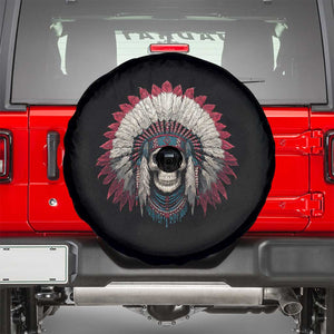 Native American Indian Chief Skull Headdress Spare Tire Cover TS11 Black Print Your Wear