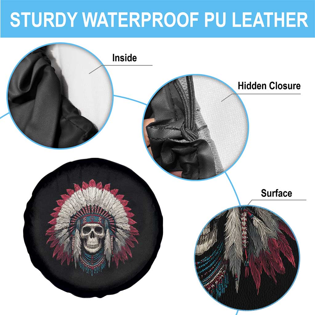 Native American Indian Chief Skull Headdress Spare Tire Cover TS11 Print Your Wear