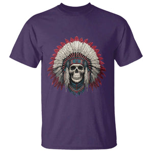 Native American Indian Chief Skull Headdress T Shirt TS11 Purple Print Your Wear