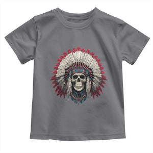 Native American Indian Chief Skull Headdress Toddler T Shirt TS11 Charcoal Print Your Wear