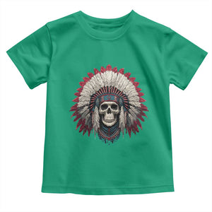 Native American Indian Chief Skull Headdress Toddler T Shirt TS11 Irish Green Print Your Wear