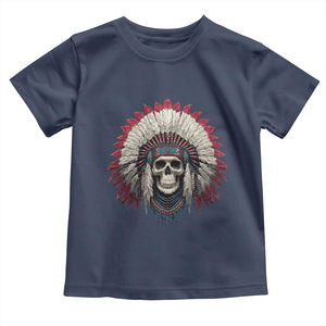 Native American Indian Chief Skull Headdress Toddler T Shirt TS11 Navy Print Your Wear